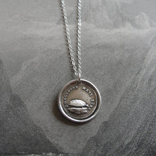 Load image into Gallery viewer, Tortoise Wax Seal Necklace - Patience antique wax seal jewelry French turtle charm motto Slow and Sure - RQP Studio