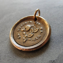 Load image into Gallery viewer, Thy Sweetness Wax Seal Charm - antique wax seal jewelry pendant butterfly and rose French love motto - RQP Studio