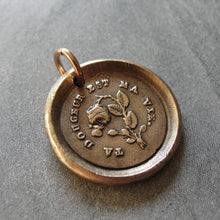 Load image into Gallery viewer, Thy Sweetness Wax Seal Charm - antique wax seal jewelry pendant butterfly and rose French love motto - RQP Studio