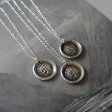 Load image into Gallery viewer, Wax Seal Necklace Rather Break Than Bend - antique wax seal charm jewelry Steadfast Tree - RQP Studio