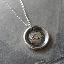 Load image into Gallery viewer, Wax Seal Necklace Let Love Soar - antique wax seal charm jewelry Cupid With Heart French motto - RQP Studio
