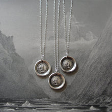 Load image into Gallery viewer, Wax Seal Necklace Rather Break Than Bend - antique wax seal charm jewelry Steadfast Tree - RQP Studio