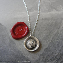 Load image into Gallery viewer, Night Teaches Wisdom Wax Seal Necklace - owl on branch antique French wax seal charm jewelry - RQP Studio