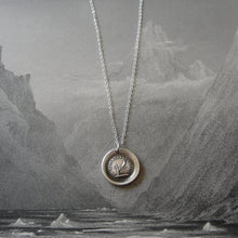 Load image into Gallery viewer, Night Teaches Wisdom Wax Seal Necklace - owl on branch antique French wax seal charm jewelry - RQP Studio