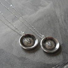 Load image into Gallery viewer, Wax Seal Necklace - Dare Mask - antique wax seal charm jewelry with French motto - Theatre Mask I - RQP Studio