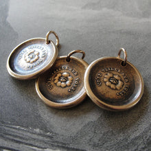 Load image into Gallery viewer, All Seeing Eye Wax Seal Charm - antique wax seal jewelry pendant Eye of Providence and French motto - RQP Studio