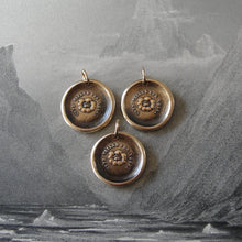 Load image into Gallery viewer, All Seeing Eye Wax Seal Charm - antique wax seal jewelry pendant Eye of Providence and French motto - RQP Studio