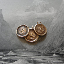 Load image into Gallery viewer, Horse Wax Seal Charm High Spirited - antique wax seal jewelry pendant Equestrian Horse Rearing - RQP Studio