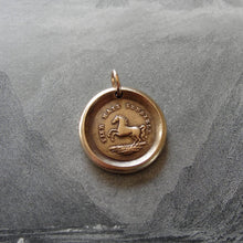 Load image into Gallery viewer, Horse Wax Seal Charm High Spirited - antique wax seal jewelry pendant Equestrian Horse Rearing - RQP Studio