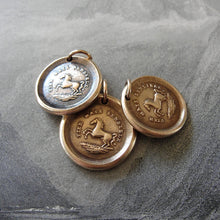 Load image into Gallery viewer, Horse Wax Seal Charm High Spirited - antique wax seal jewelry pendant Equestrian Horse Rearing - RQP Studio