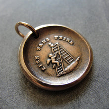 Load image into Gallery viewer, Wax Seal Charm Cupid Love - antique wax seal jewelry pendant Nothing Without Effort by RQP Studio - RQP Studio