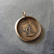 Load image into Gallery viewer, Wax Seal Charm Cupid Love - antique wax seal jewelry pendant Nothing Without Effort by RQP Studio - RQP Studio