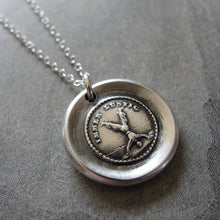 Load image into Gallery viewer, Wax Seal Necklace Always Fun - antique wax seal charm jewelry gymnastics jester handstand German motto - RQP Studio