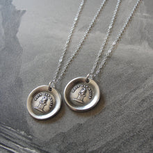 Load image into Gallery viewer, Fire wax seal necklace Burn Brightly - antique wax seal jewelry in silver - RQP Studio