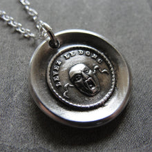 Load image into Gallery viewer, Wax Seal Necklace Theatre Mask - antique charm wax seal jewelry drama masquerade Mask II - RQP Studio