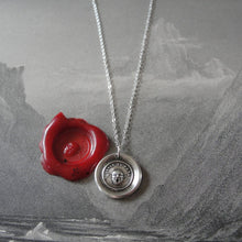 Load image into Gallery viewer, Wax Seal Necklace Theatre Mask - antique charm wax seal jewelry drama masquerade Mask II - RQP Studio