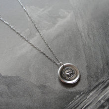 Load image into Gallery viewer, Wax Seal Necklace Fidelity Guides Me - antique wax seal charm jewelry Cupid and Dog German motto - RQP Studio