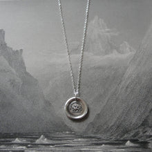 Load image into Gallery viewer, Wax Seal Necklace Fidelity Guides Me - antique wax seal charm jewelry Cupid and Dog German motto - RQP Studio