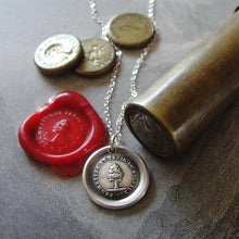 Load image into Gallery viewer, Keep Promise Wax Seal Necklace Antique Tree wax seal charm jewelry French motto - RQP Studio