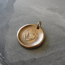 Load image into Gallery viewer, Pansy Wax Seal Charm - Do Not Tell - antique French wax seal charm jewelry in bronze - RQP Studio