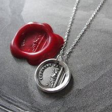 Load image into Gallery viewer, Wax Seal Necklace Priest In Pulpit - antique wax seal charm jewelry Christian Faith motto in French - RQP Studio