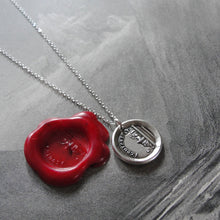 Load image into Gallery viewer, Wax Seal Necklace Priest In Pulpit - antique wax seal charm jewelry Christian Faith motto in French - RQP Studio