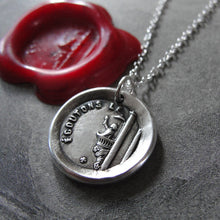 Load image into Gallery viewer, Wax Seal Necklace Priest In Pulpit - antique wax seal charm jewelry Christian Faith motto in French - RQP Studio