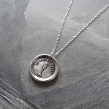 Load image into Gallery viewer, Salvation Wax Seal Necklace Holy Chalice - antique wax seal charm jewelry with Christian symbol - RQP Studio