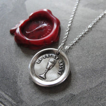 Load image into Gallery viewer, Salvation Wax Seal Necklace Holy Chalice - antique wax seal charm jewelry with Christian symbol - RQP Studio