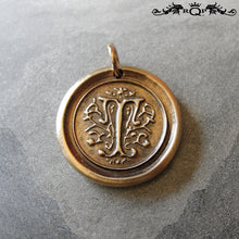 Load image into Gallery viewer, Wax Seal Charm Initial T - wax seal jewelry pendant alphabet charms Letter T - RQP Studio