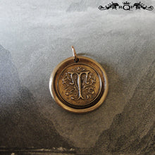 Load image into Gallery viewer, Wax Seal Charm Initial T - wax seal jewelry pendant alphabet charms Letter T - RQP Studio