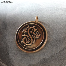 Load image into Gallery viewer, Wax Seal Charm Initial S - wax seal jewelry alphabet charms Letter S - RQP Studio