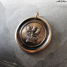 Load image into Gallery viewer, Thistle Wax Seal Charm - antique Scotland wax seal charm jewelry Scottish thistle crown - RQP Studio
