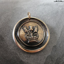 Load image into Gallery viewer, Thistle Wax Seal Charm - antique Scotland wax seal charm jewelry Scottish thistle crown - RQP Studio