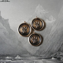 Load image into Gallery viewer, Thistle Wax Seal Charm - antique Scotland wax seal charm jewelry Scottish thistle crown - RQP Studio