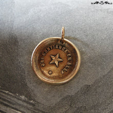 Load image into Gallery viewer, Wax Seal Charm North Star antique wax seal charm jewelry - French motto guiding star Trust It - RQP Studio