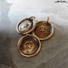 Load image into Gallery viewer, Wax Seal Charm North Star antique wax seal charm jewelry - French motto guiding star Trust It - RQP Studio