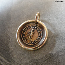 Load image into Gallery viewer, Friendship Wax Seal Charm - antique wax seal jewelry pendant with French friends forever motto - RQP Studio