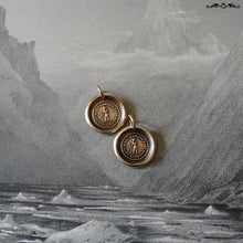 Load image into Gallery viewer, Friendship Wax Seal Charm - antique wax seal jewelry pendant with French friends forever motto - RQP Studio