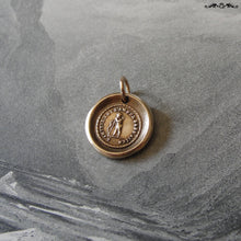 Load image into Gallery viewer, Friendship Wax Seal Charm - antique wax seal jewelry pendant with French friends forever motto - RQP Studio