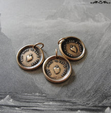 Load image into Gallery viewer, My Heart Is Yours Wax Seal Charm with cross and heart - antique wax seal jewelry - RQP Studio
