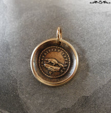 Load image into Gallery viewer, Beaver Wax Seal Charm Perseverance - antique wax seal jewelry pendant Key to Happiness - RQP Studio