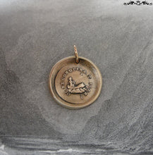 Load image into Gallery viewer, Wax Seal Charm Guiding Star - antique wax seal jewelry pendant French motto North Star - RQP Studio