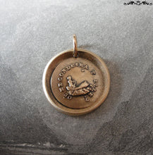 Load image into Gallery viewer, Wax Seal Charm Guiding Star - antique wax seal jewelry pendant French motto North Star - RQP Studio