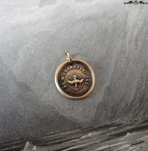 Load image into Gallery viewer, Holy Spirit Wax Seal Charm - antique wax seal jewelry pendant Christian Faith motto Forsake Me Not - RQP Studio