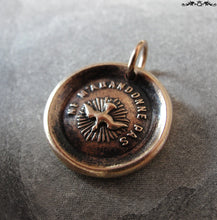 Load image into Gallery viewer, Holy Spirit Wax Seal Charm - antique wax seal jewelry pendant Christian Faith motto Forsake Me Not - RQP Studio
