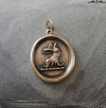 Load image into Gallery viewer, Wolf Wax Seal Pendant - Courage symbol with wolf head crest - RQP Studio