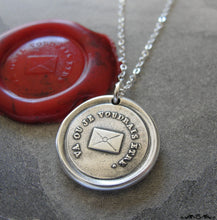 Load image into Gallery viewer, Go Where I Wish To Be - Wax Seal Necklace with message letter - antique wax seal charm jewelry - RQP Studio