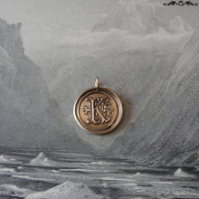 Load image into Gallery viewer, Wax Seal Charm Initial K - wax seal jewelry pendant alphabet charms Letter K - RQP Studio