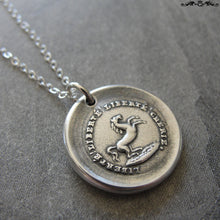 Load image into Gallery viewer, Wax Seal Necklace horse rearing - antique French wax seal charm jewelry - RQP Studio